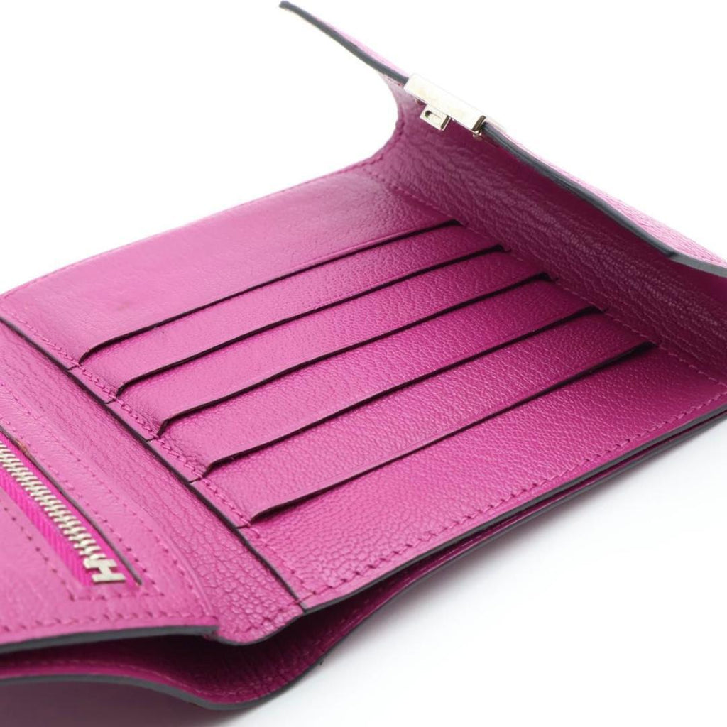 Hermes Click 12 Trifold Wallet Chevre Pink — view 4