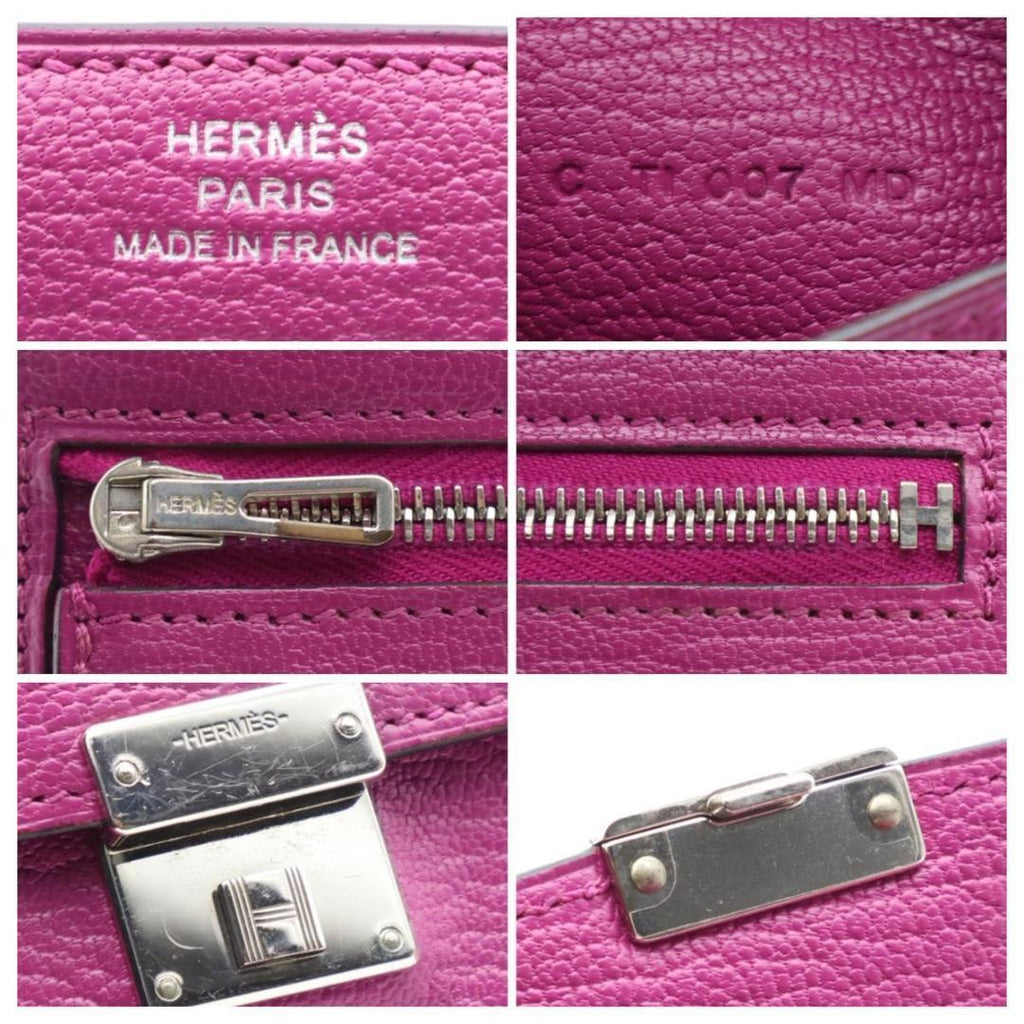 Hermes Click 12 Trifold Wallet Chevre Pink — view 7