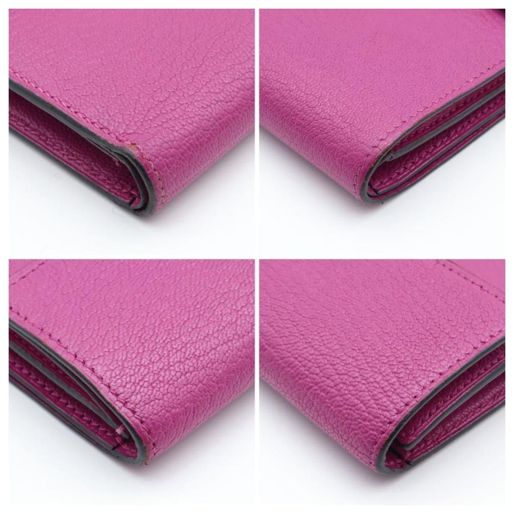 Hermes Click 12 Trifold Wallet Chevre Pink — view 8