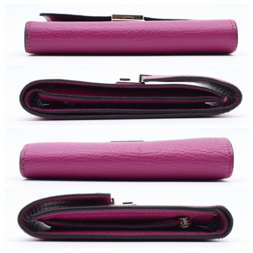 Hermes Click 12 Trifold Wallet Chevre Pink — view 9