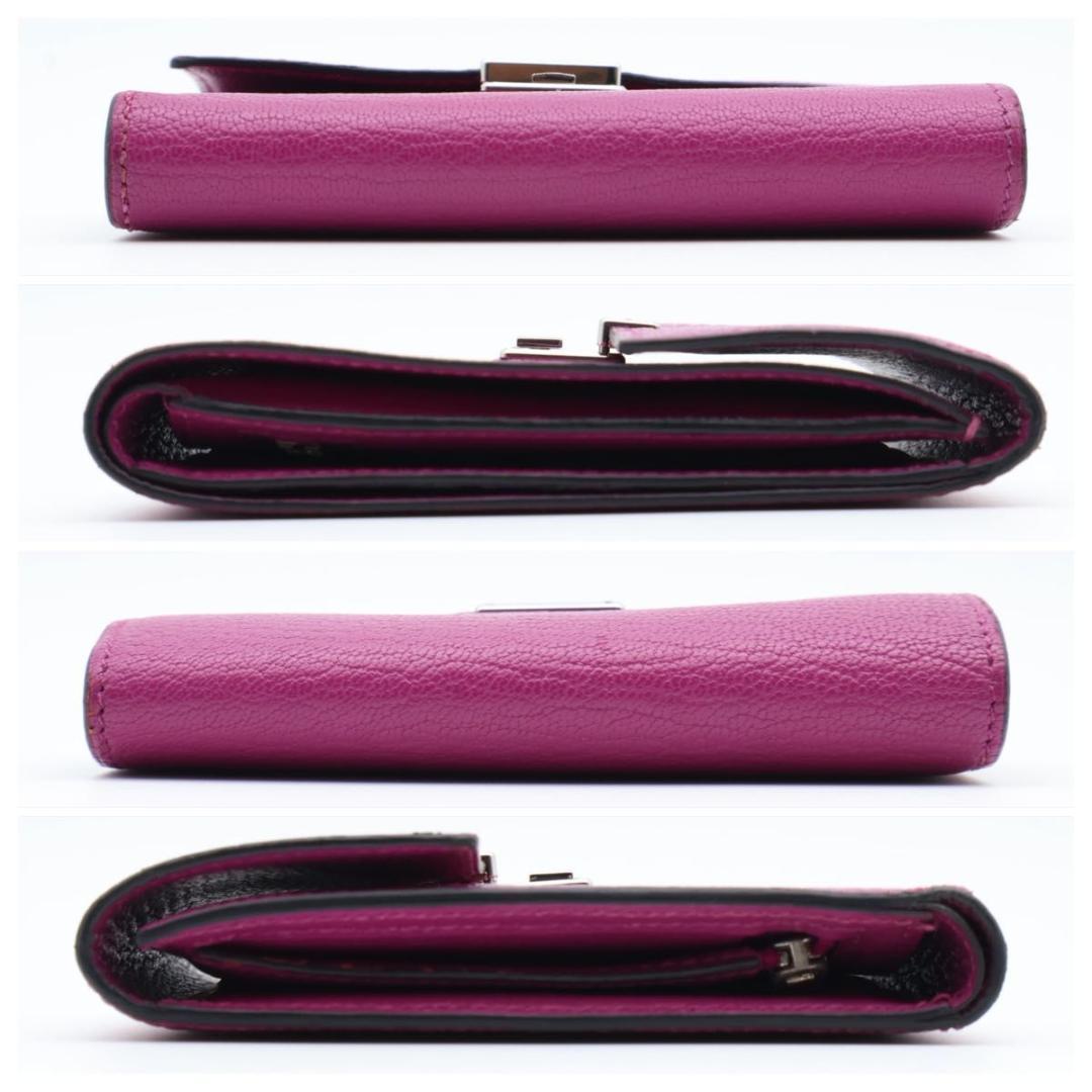 Hermes Click 12 Trifold Wallet Chevre Pink — view 9
