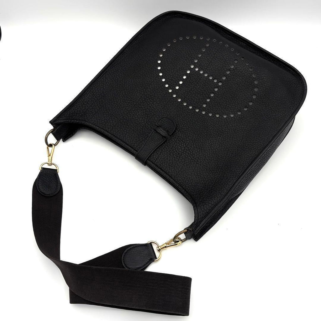 Hermes Evelyne II GM Black Taurillon Gold Shoulder Bag — view 3