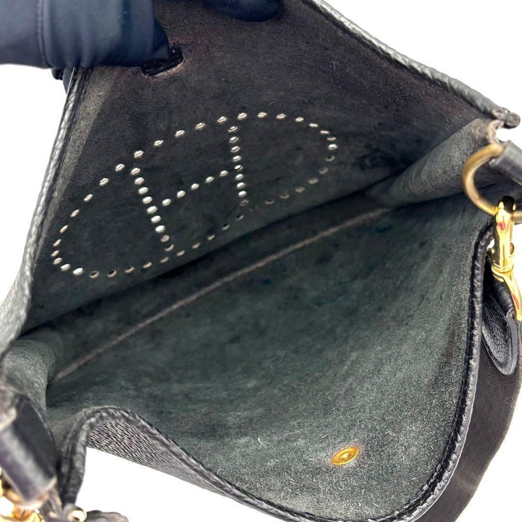 Hermes Evelyne II GM Black Taurillon Gold Shoulder Bag — view 4