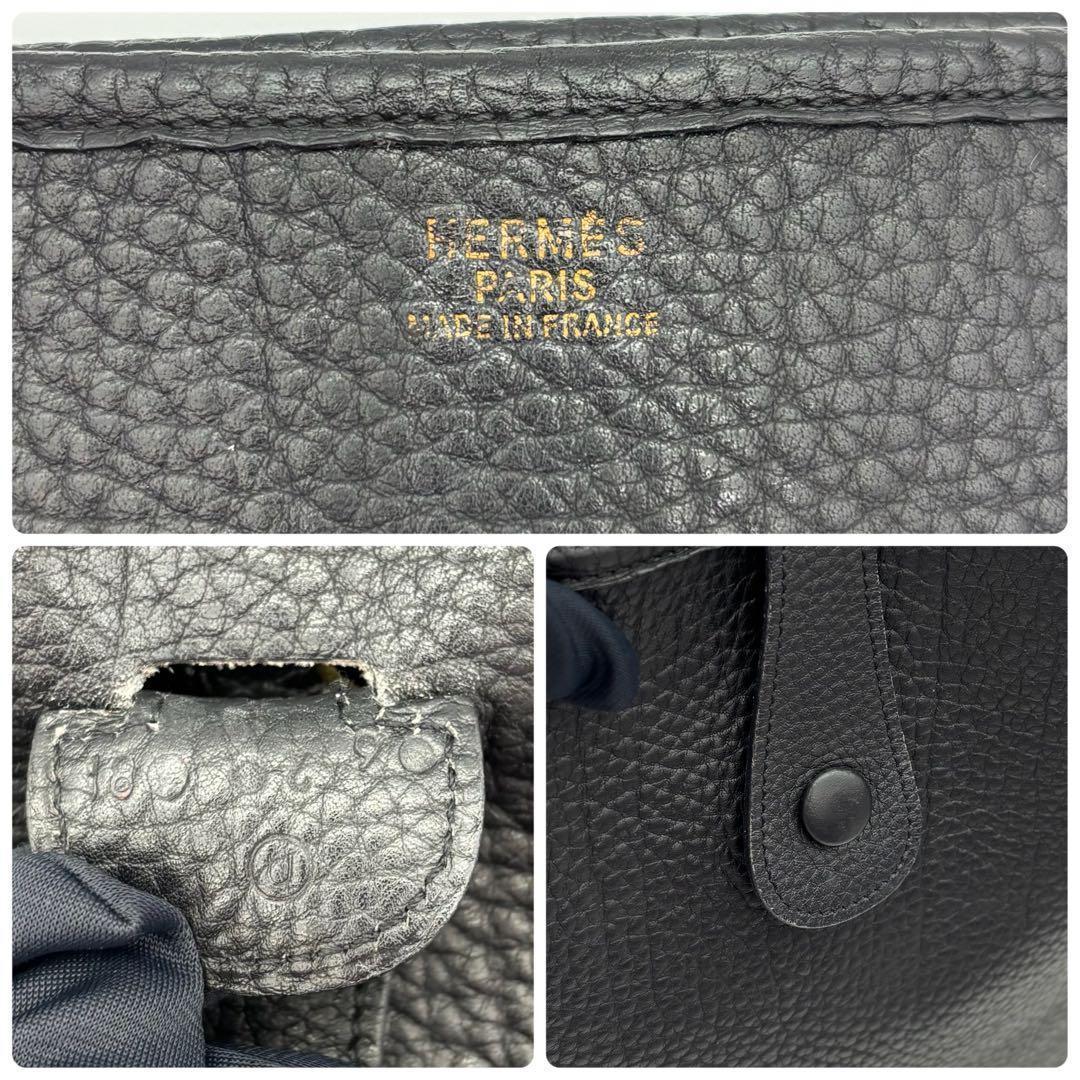 Hermes Evelyne II GM Black Taurillon Gold Shoulder Bag — view 7