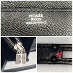 Hermes Kelly Wallet Veau Epsom Black Silver — view 9