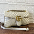 Gucci GG Marmont Leather Chain Shoulder Bag White