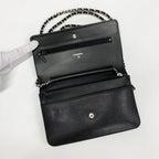 Chanel Caviar Leather CC Logo Shoulder Bag Chain Wallet — view 6
