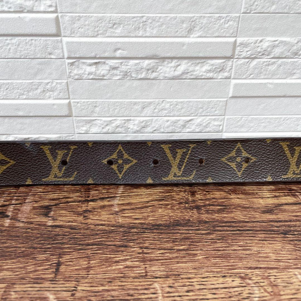 Louis Vuitton Leather Monogram Ceinture Belt Gold Brown — view 6