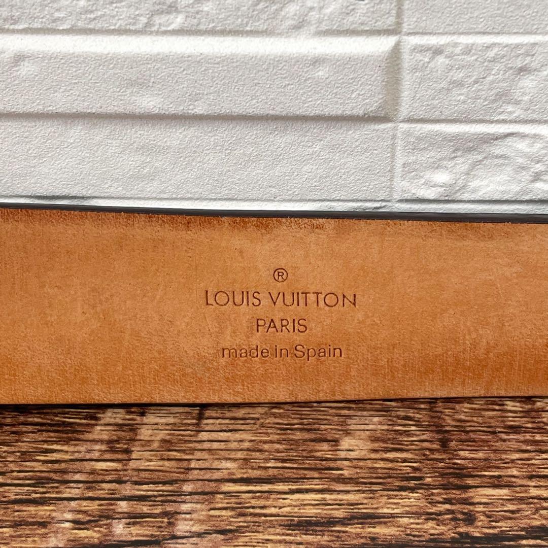 Louis Vuitton Leather Monogram Ceinture Belt Gold Brown — view 8