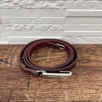 Chanel Enamel Leather Silver Buckle Belt Bordeaux — view 3