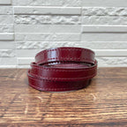 Chanel Enamel Leather Silver Buckle Belt Bordeaux — view 4
