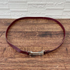 Chanel Enamel Leather Silver Buckle Belt Bordeaux — view 5