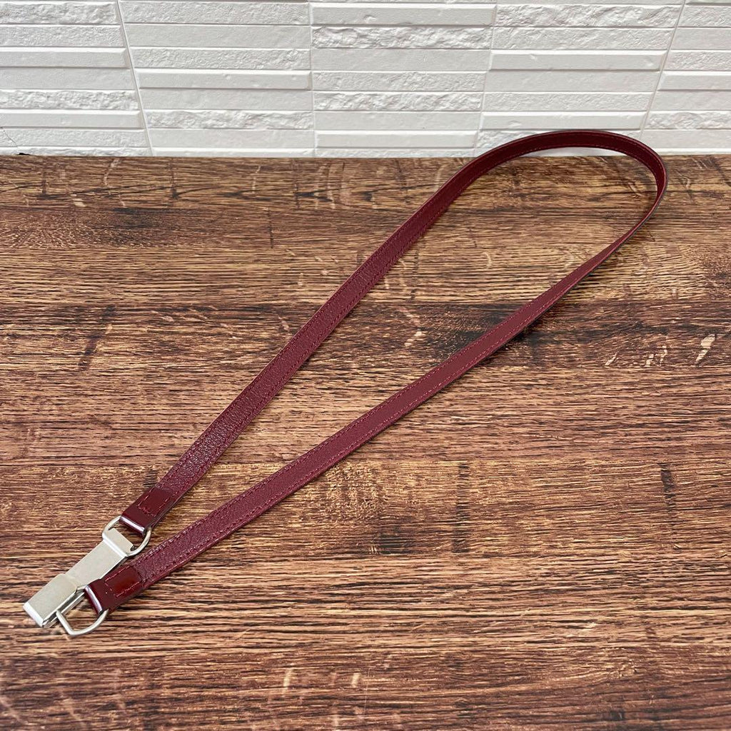 Chanel Enamel Leather Silver Buckle Belt Bordeaux — view 6