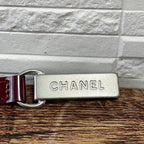 Chanel Enamel Leather Silver Buckle Belt Bordeaux — view 7