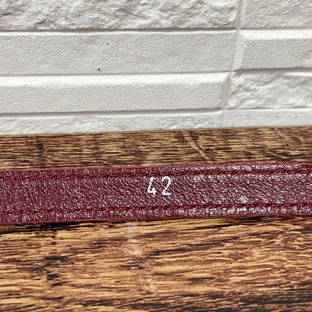 Chanel Enamel Leather Silver Buckle Belt Bordeaux — view 9