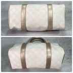Gucci GG Boston Bag White Gold Logo Leather — view 8