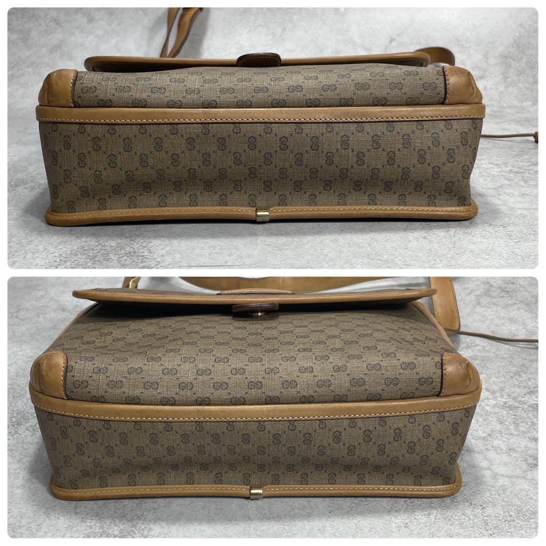 Gucci GG Shoulder Bag Brown Beige Logo Leather — view 8