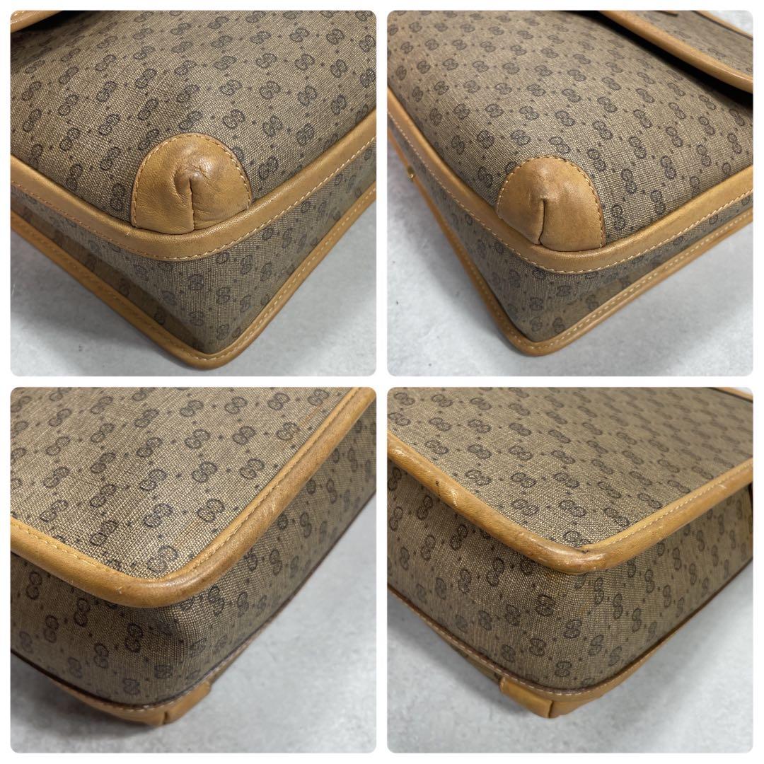 Gucci GG Shoulder Bag Brown Beige Logo Leather — view 9
