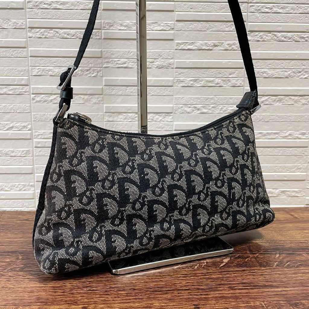 Dior Trotter Shoulder Bag Canvas Pouch Navy — view 2
