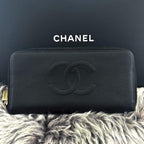 Chanel Wallet Coco Stitch Caviar Round