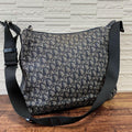 Dior Trotter Canvas Shoulder Bag All Over Pattern Large Navy