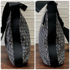 Dior Trotter Canvas Shoulder Bag All Over Pattern Large Navy — view 3