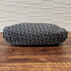 Dior Trotter Canvas Shoulder Bag All Over Pattern Large Navy — view 4