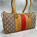 Gucci GG Sherry Line Boston Bag Beige Yellow