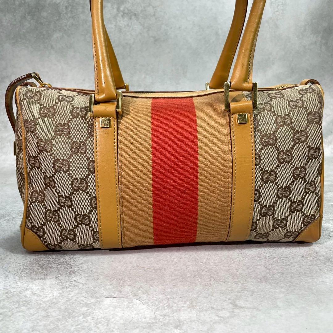 Gucci GG Sherry Line Boston Bag Beige Yellow — view 2