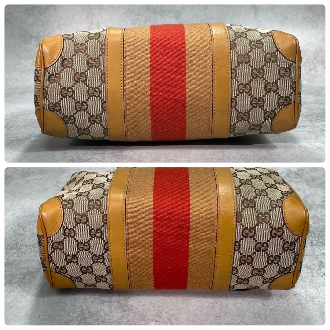 Gucci GG Sherry Line Boston Bag Beige Yellow — view 8