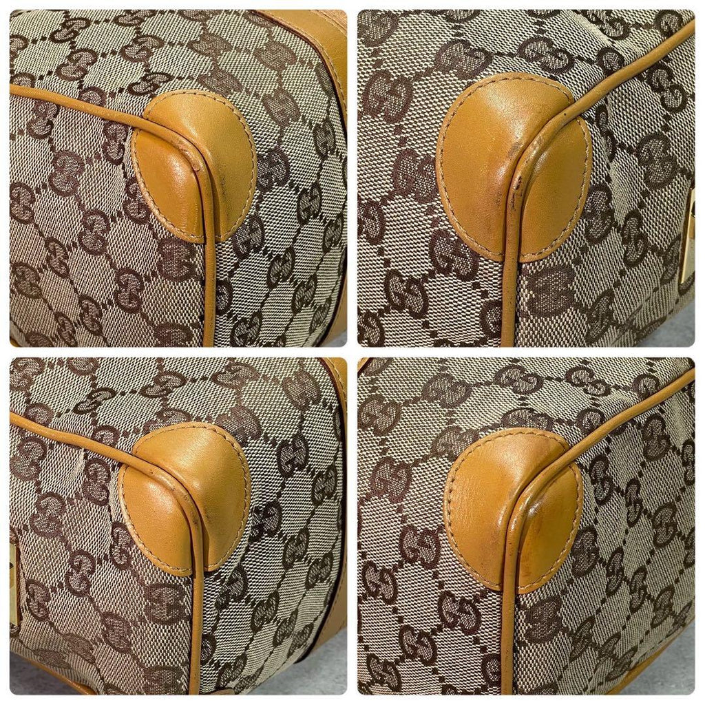 Gucci GG Sherry Line Boston Bag Beige Yellow — view 9