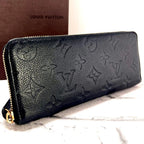 Louis Vuitton Monogram Empreinte Clemence Zippy Wallet Black