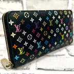 Louis Vuitton Multicolor Zippy Wallet Black Lime Green