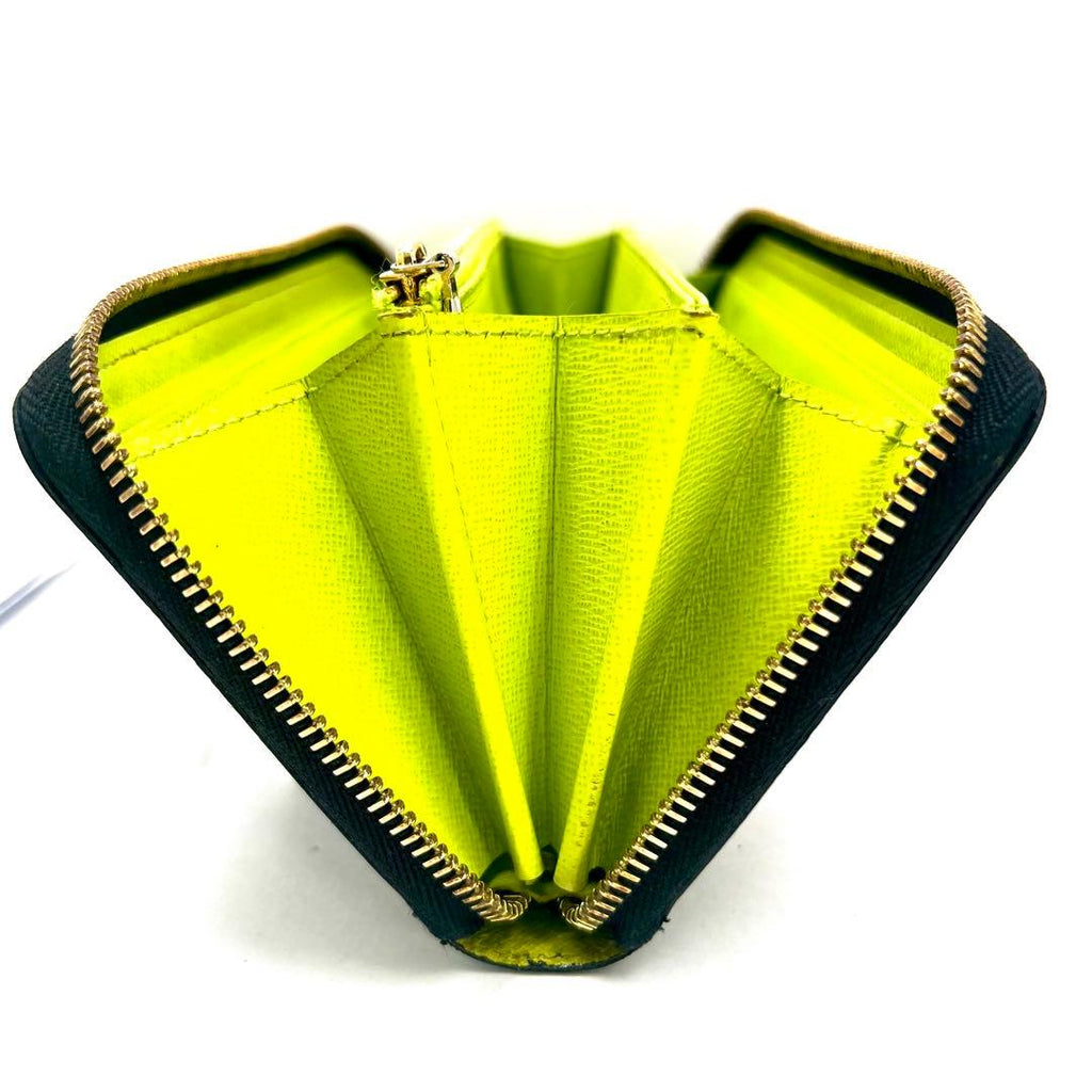 Louis Vuitton Multicolor Zippy Wallet Black Lime Green — view 3