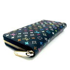 Louis Vuitton Multicolor Zippy Wallet Black Lime Green — view 4