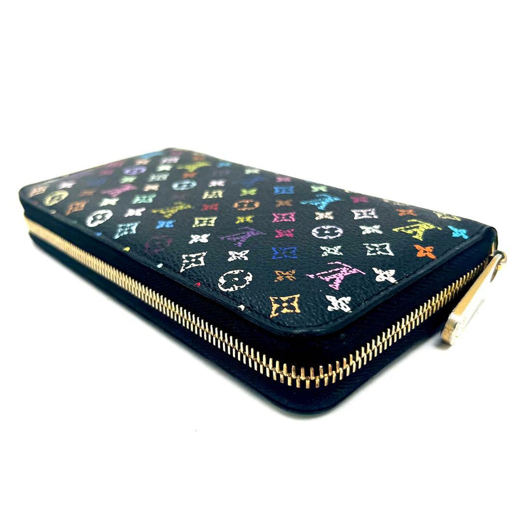 Louis Vuitton Multicolor Zippy Wallet Black Lime Green — view 5