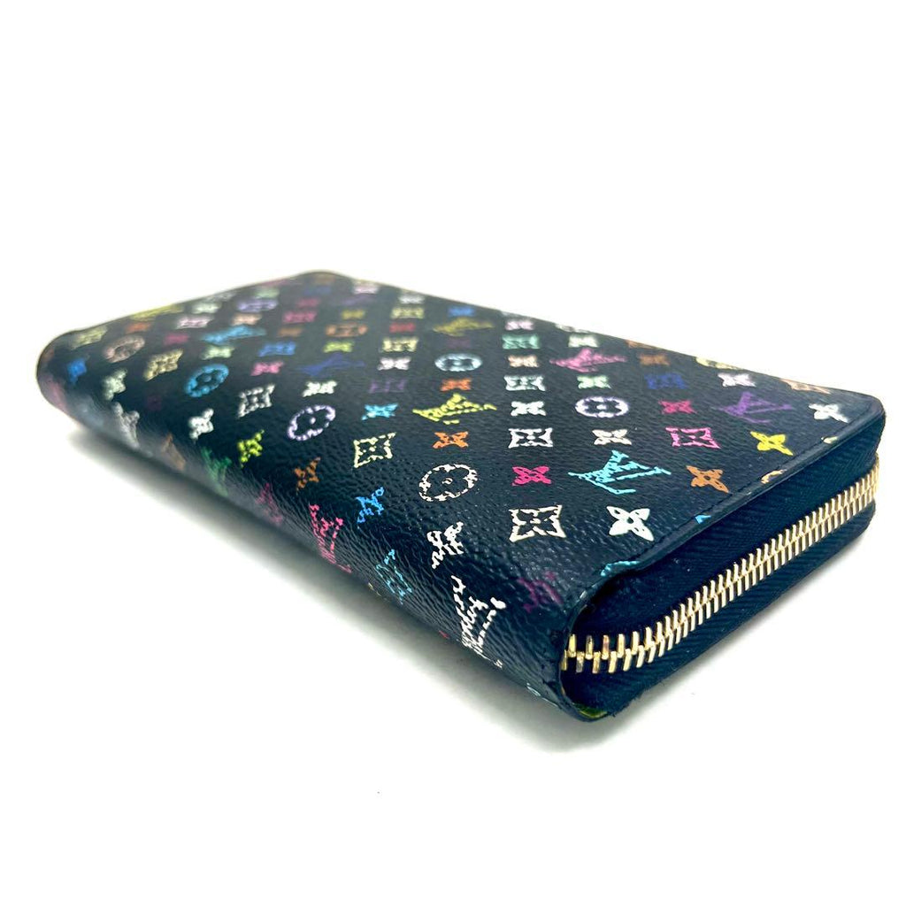 Louis Vuitton Multicolor Zippy Wallet Black Lime Green — view 7