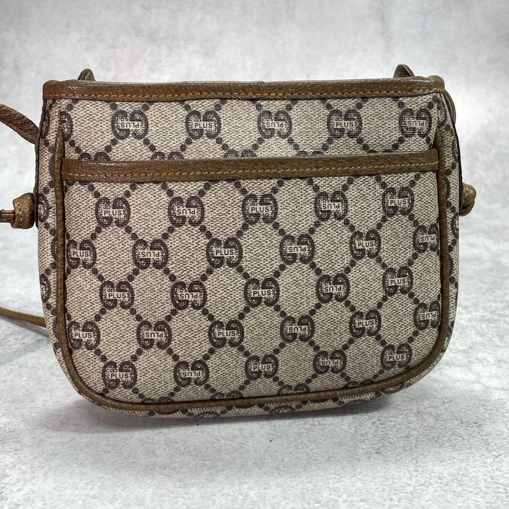 Gucci GG Shoulder Bag Brown Beige Leather — view 3