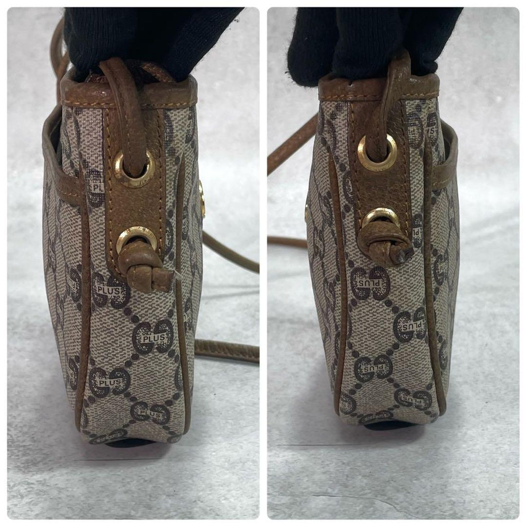 Gucci GG Shoulder Bag Brown Beige Leather — view 6
