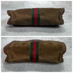 Gucci Sherry Line Clutch Suede Brown Leather — view 7