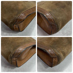 Gucci Sherry Line Clutch Suede Brown Leather — view 8