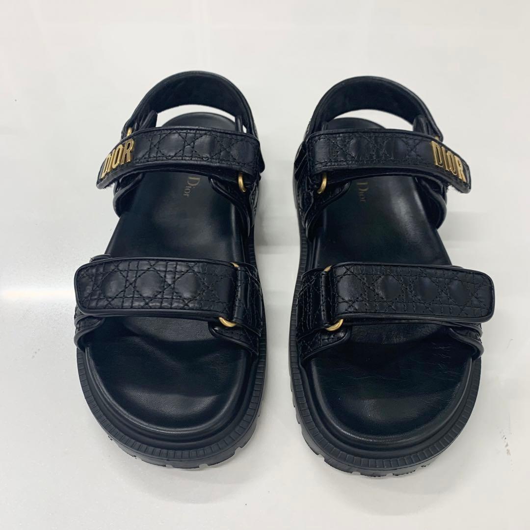 Dior Act Calfskin Logo Cannage Sandals — view 2