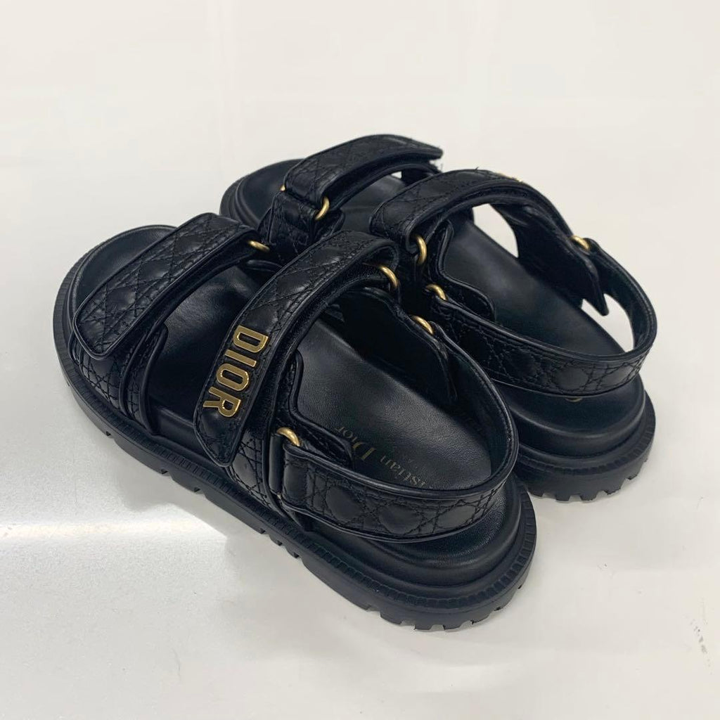 Dior Act Calfskin Logo Cannage Sandals — view 4