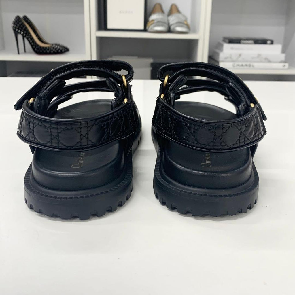 Dior Act Calfskin Logo Cannage Sandals — view 5