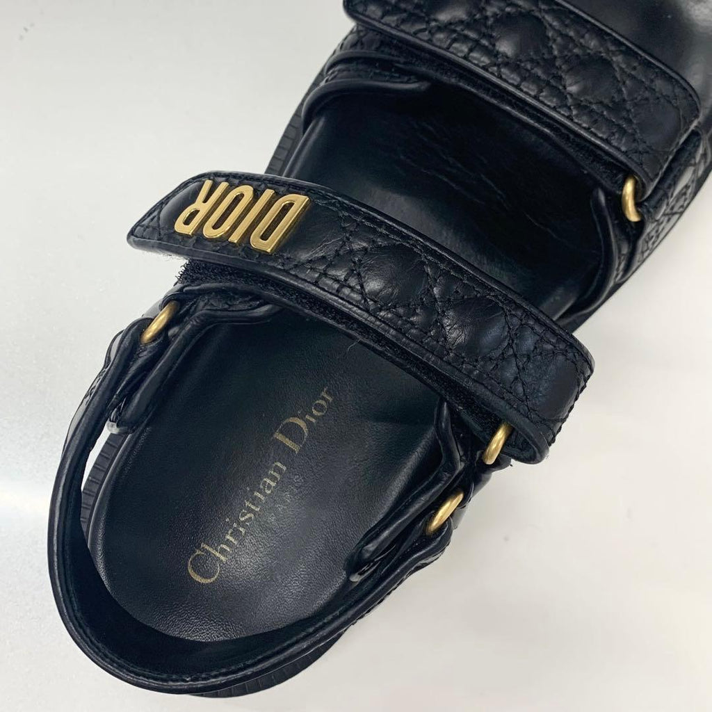 Dior Act Calfskin Logo Cannage Sandals — view 7