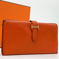 Hermes 2009: Bearn Classic Chevre Orange Leather Wallet