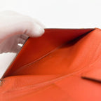 Hermes 2009: Bearn Classic Chevre Orange Leather Wallet — view 7