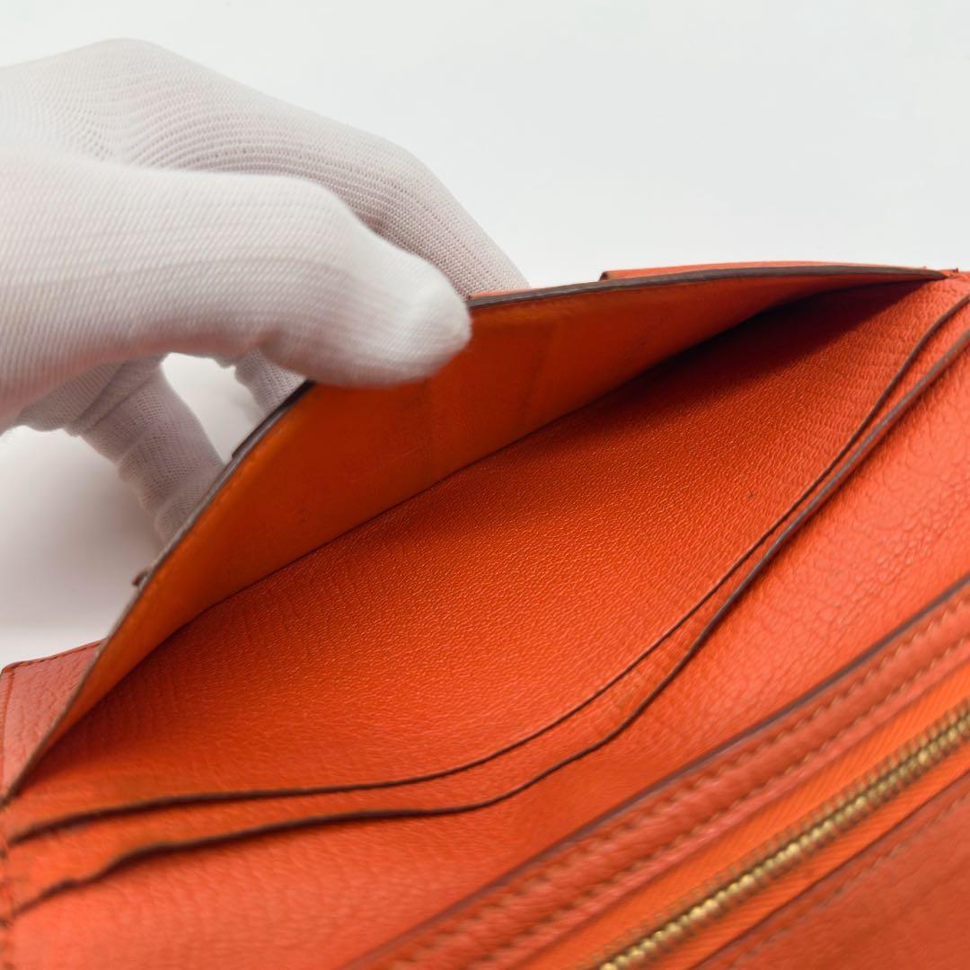 Hermes 2009: Bearn Classic Chevre Orange Leather Wallet — view 8