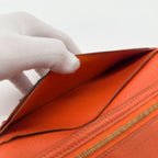 Hermes 2009: Bearn Classic Chevre Orange Leather Wallet — view 9
