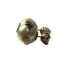 Dior Tribal Earrings Faux Pearl Bee Logo